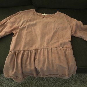 Burnt Orange Half-Sleeve Blouse